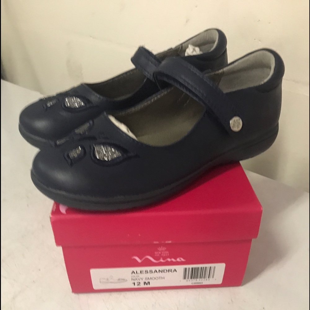 NIB Nina Navy Mary Janes shoes sz 12